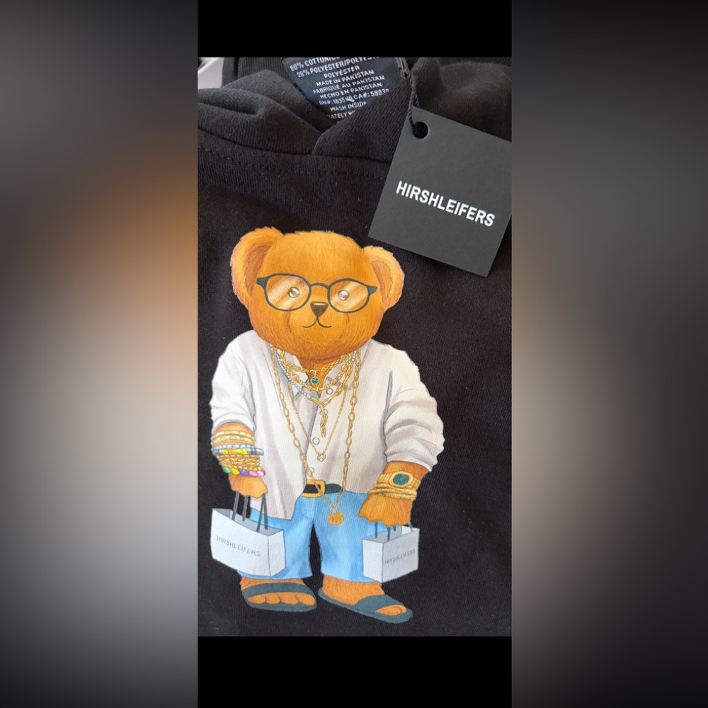 Market X Hirshleifers Bear Hoodie Sweatshirt Black Size XXL